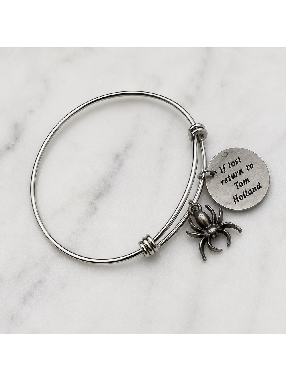 Adjustable Silver Spider-Man Tom Holland Bracelet